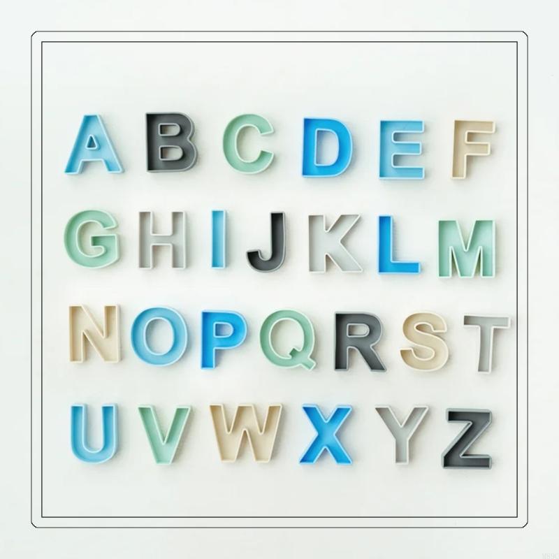 Kids Educational Games Learn English - 24pcs 9x7cm Silikon İngilizce Mektup Blokları