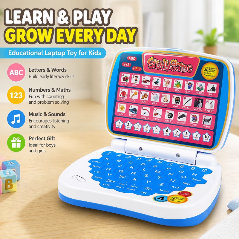 Kids Educational Computer - Mini Simülasyon Dizüstü Bilgisayar Eğitici Oyuncak