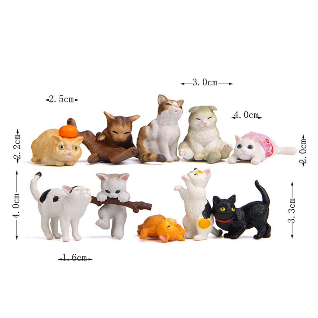 10/Set Sevimli Kedi Figürleri  - Kids Education Learn Tv incelemesi ve fiyatı