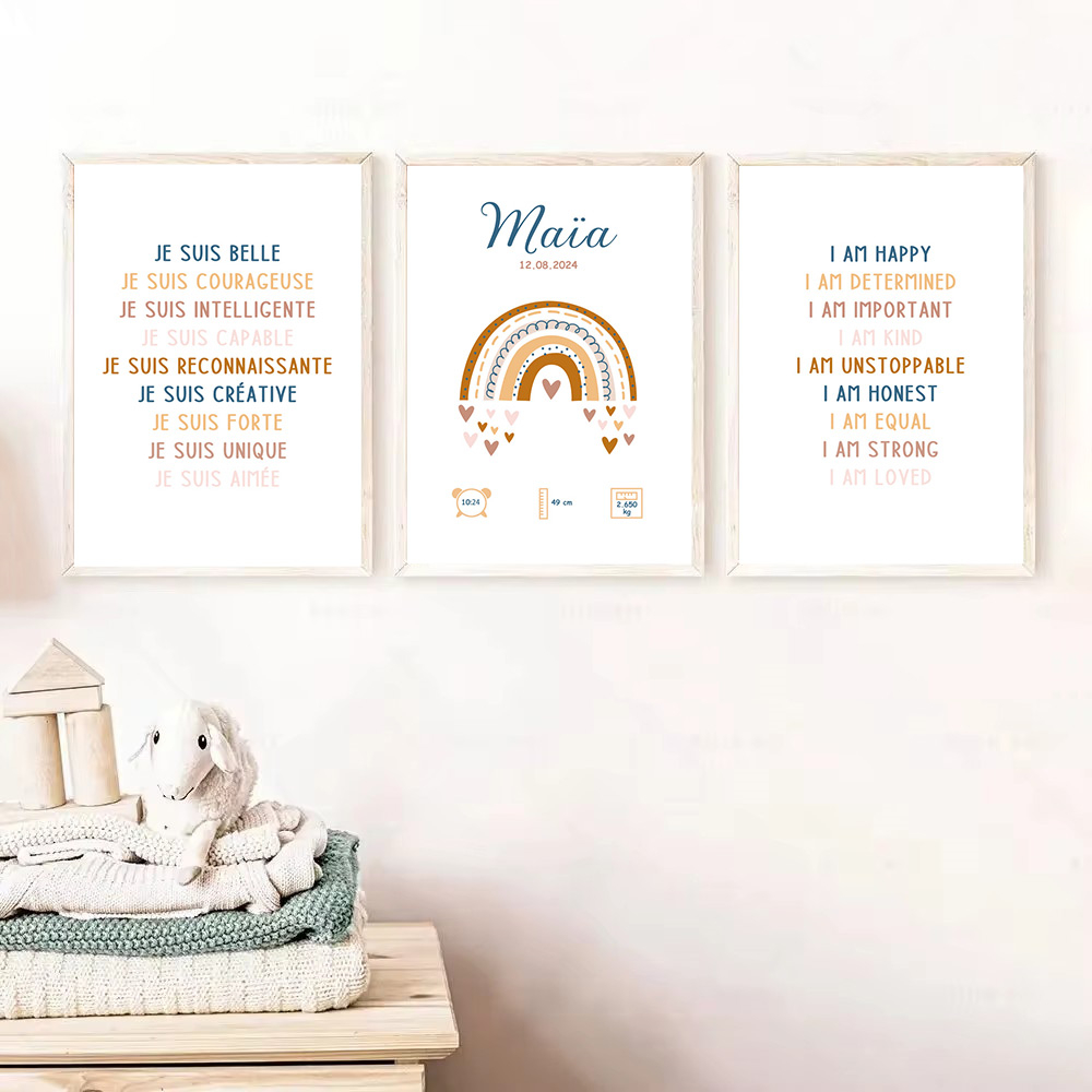 Özel bebek adı doğum posteri e - Kids Education Quote incelemesi ve fiyatı