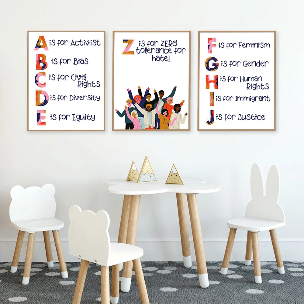 Kreş Alfabe İnsan Hakları Alın - Kids Education Quote incelemesi ve fiyatı